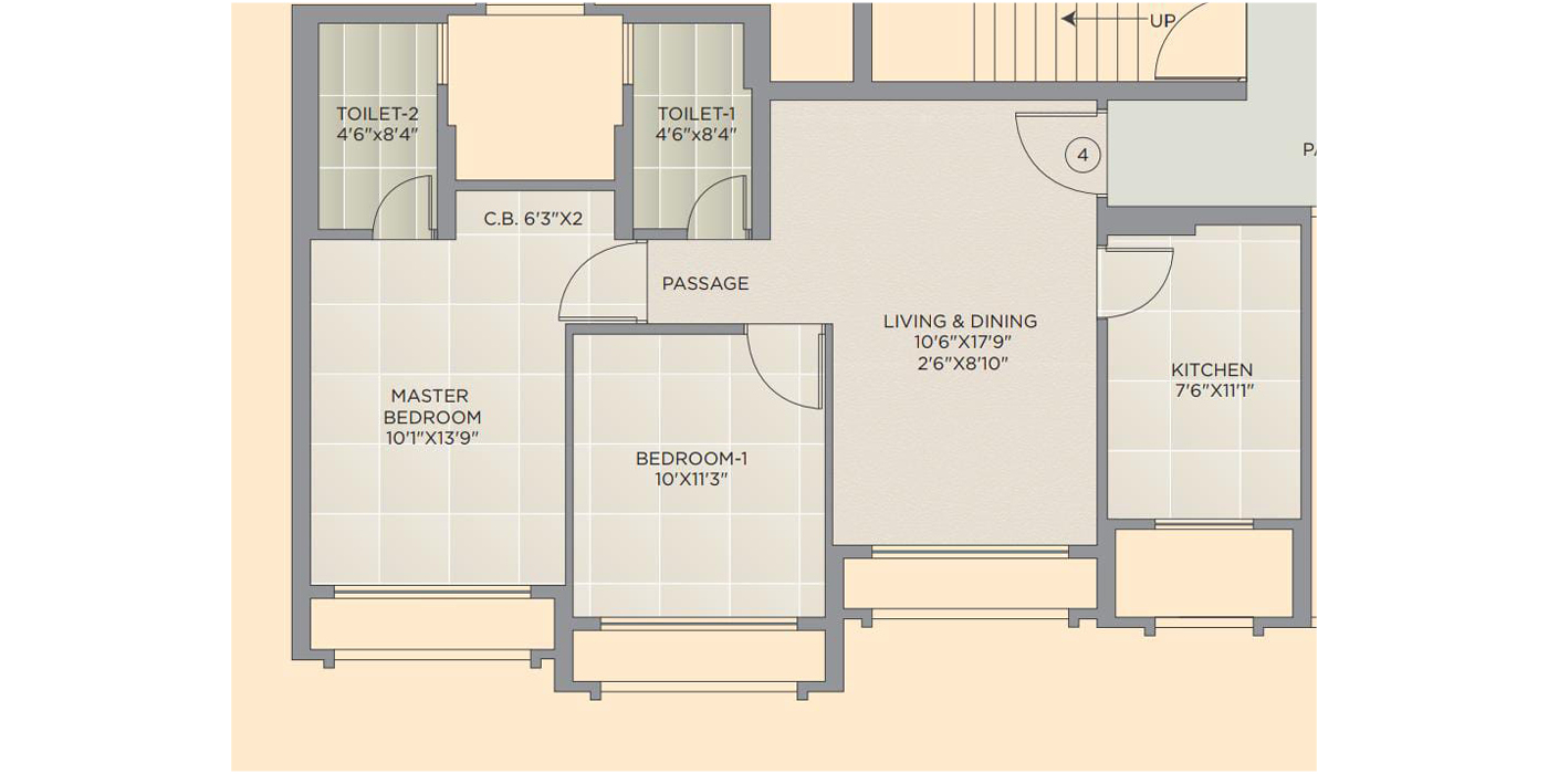 HIRANANDANI Delanna - 2BHK - 700 Sq Ft - Unit Plan