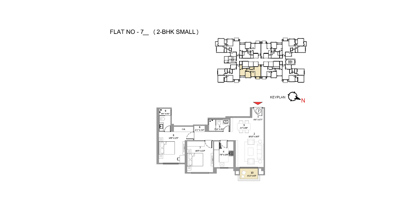 Hiranandani Belicia - 2BHK - 779 Sq Ft - Unit Plan