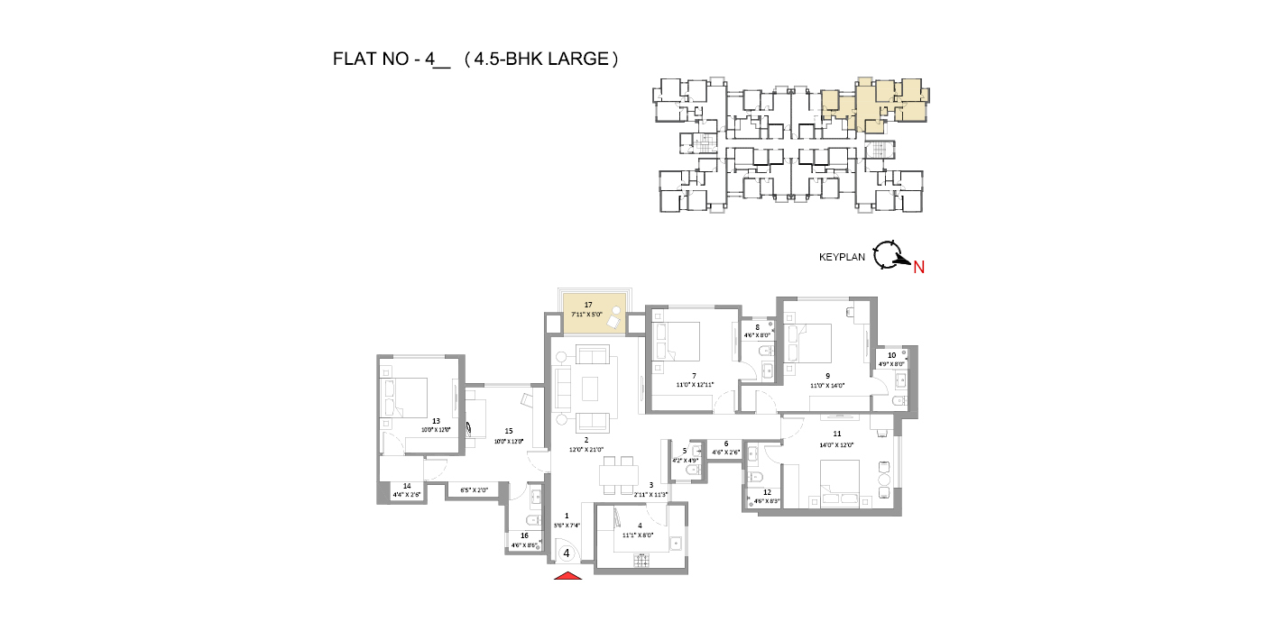 Hiranandani Belicia - 4.5BHK - 1546 Sq Ft - Unit Plan