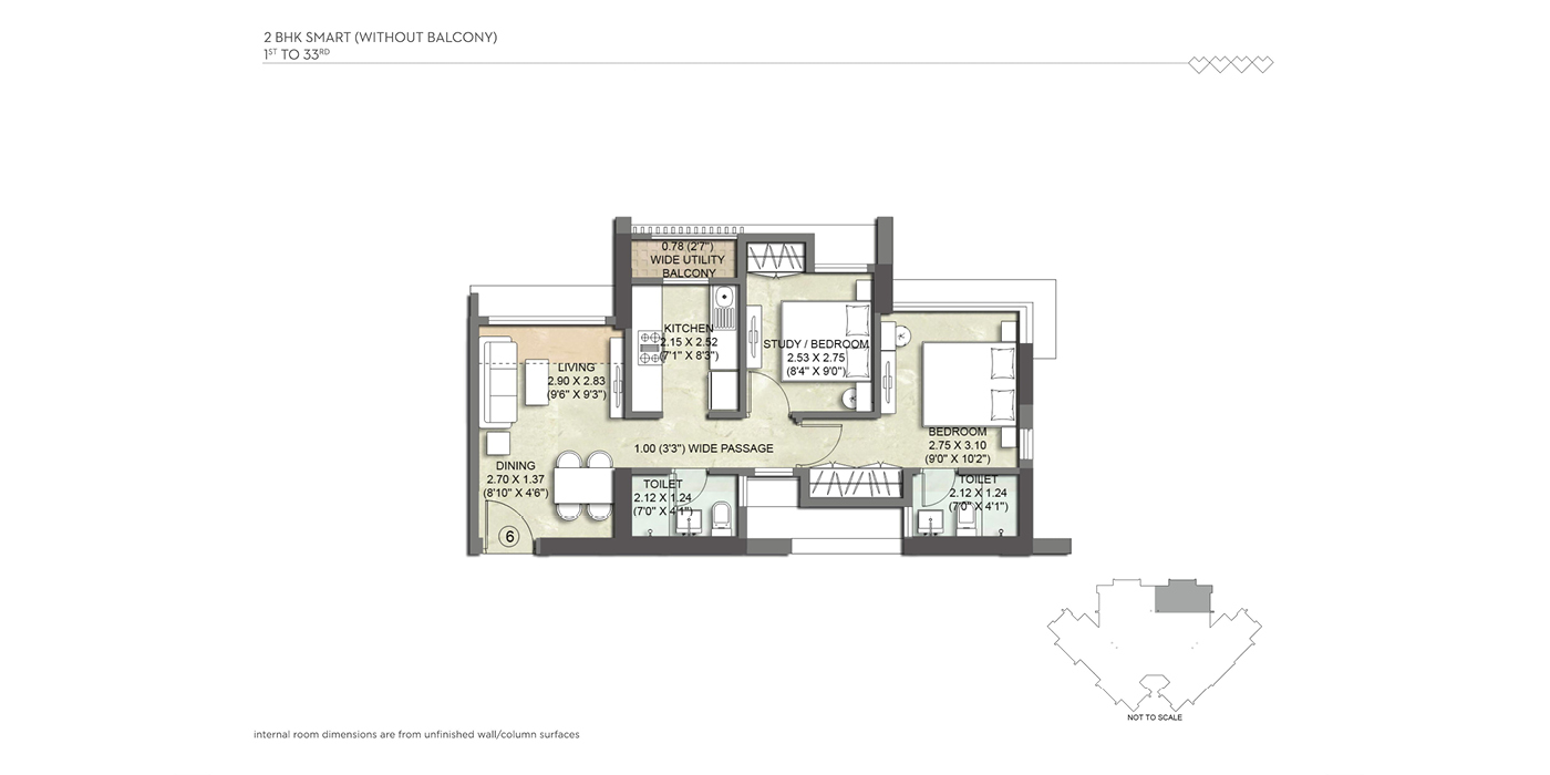 Kalpataru Paramount -2BHK - 531 Sq ft.