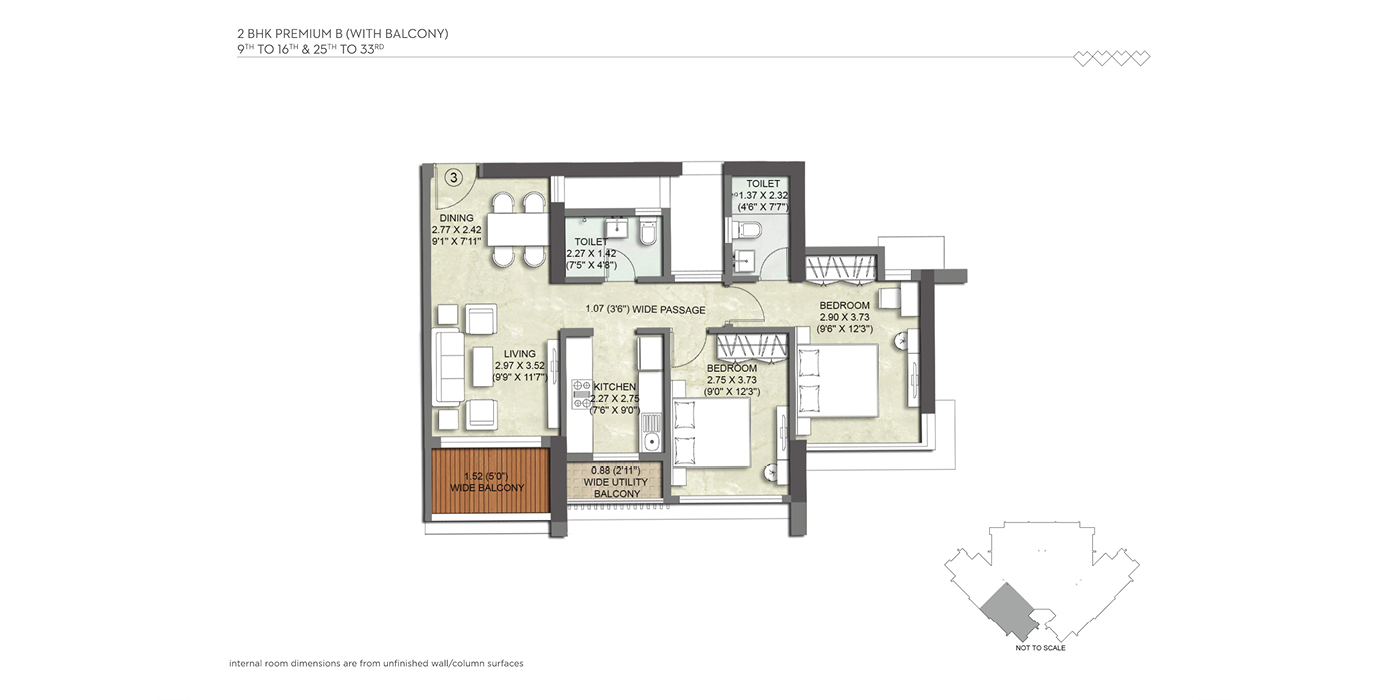 Kalpataru Paramount - 2BHK -712. Sq St.