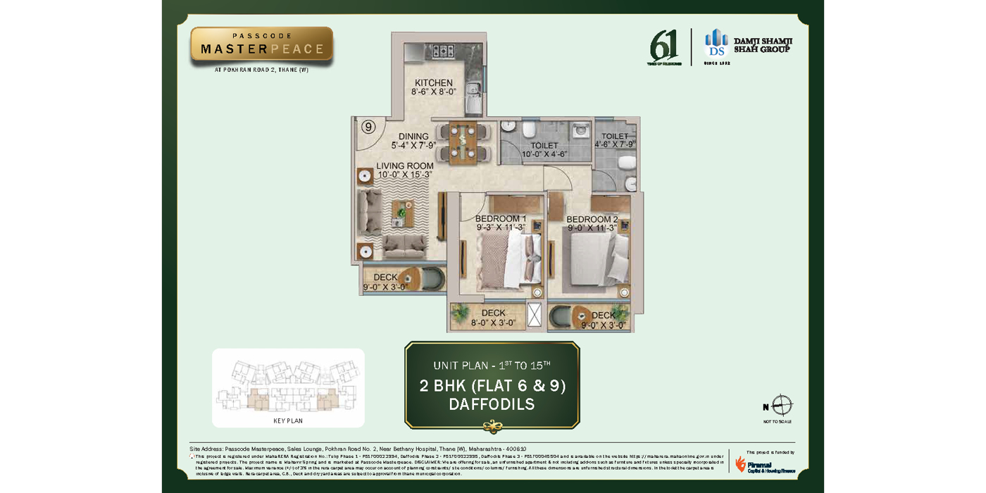Mahavir Springs - 2BHK - 696 Sq ft