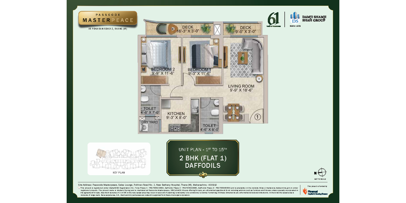 Mahavir Springs - 2BHK - 730 Sq ft