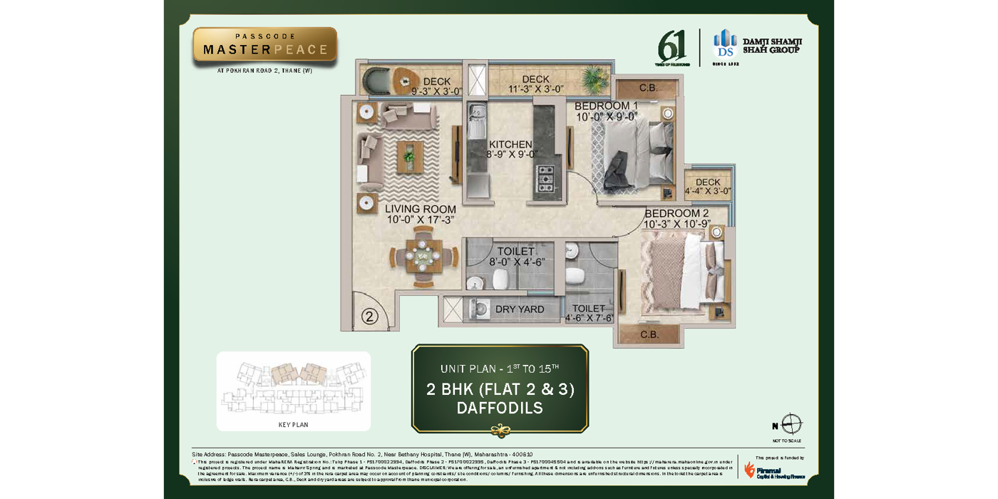 Mahavir Springs - 2BHK - 738 Sq ft