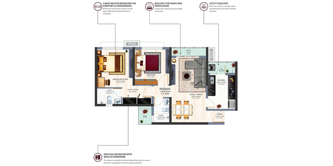 Risland-The-Icon---2BHK----680-SqFt---Unit-Plan