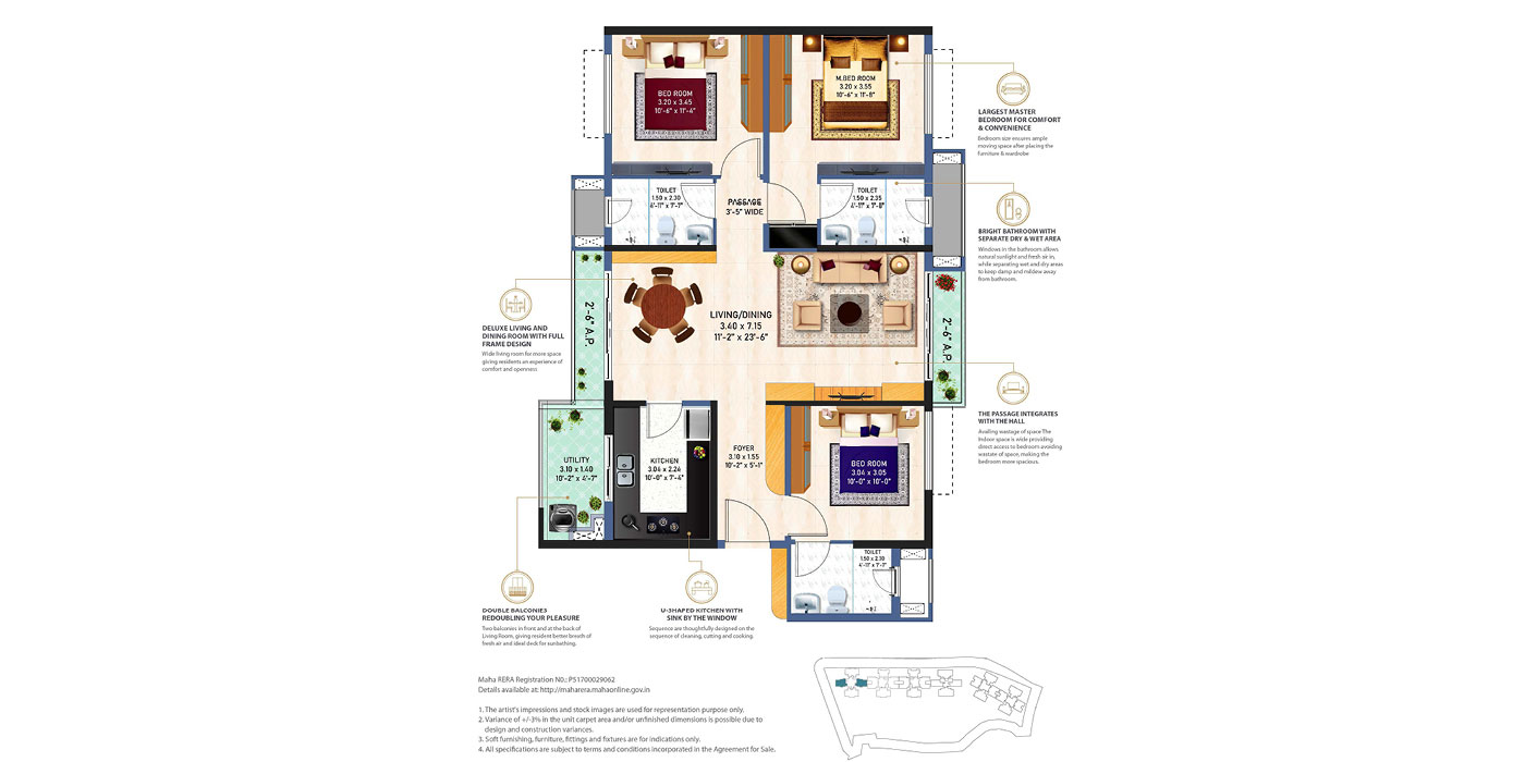Risland-The-Icon---3BHK-Luxury---1031-SqFt---Unit-Plan