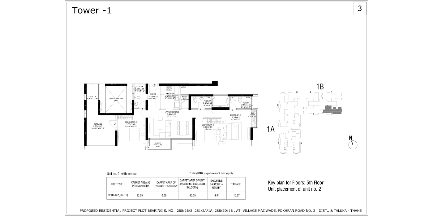 Tata Serein - 3BHK - 965 Sq Ft