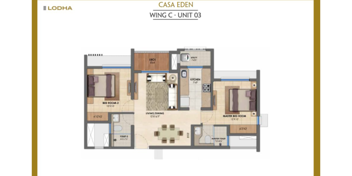 2BHK 660 Sq. Ft. (Carpet).